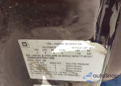 1996 Buick Roadmaster from USA, damaged, VIN 1G4BN52P3TR411468